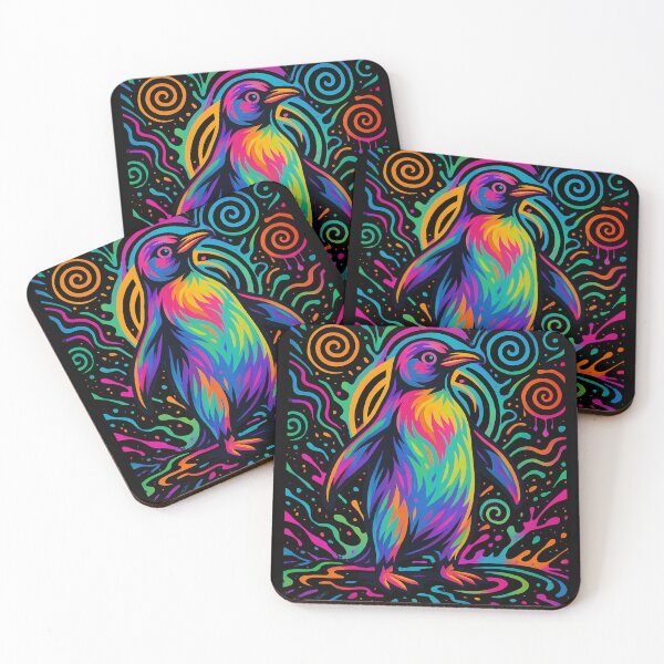 Item preview, Psychedelic Rainbow Penguin Art designed and sold by Ahau Designs.