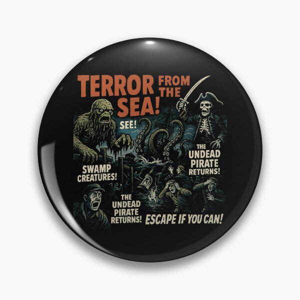 Item preview, Terror From The Sea Horror Movie Poster Vintage Halloween Gear designed and sold by DynamicDesign.