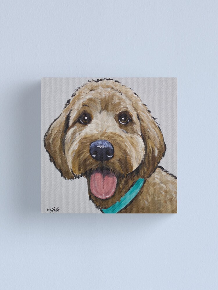 "Sweet Goldendoodle Art, Golden Doodle Art" Canvas Print for Sale by