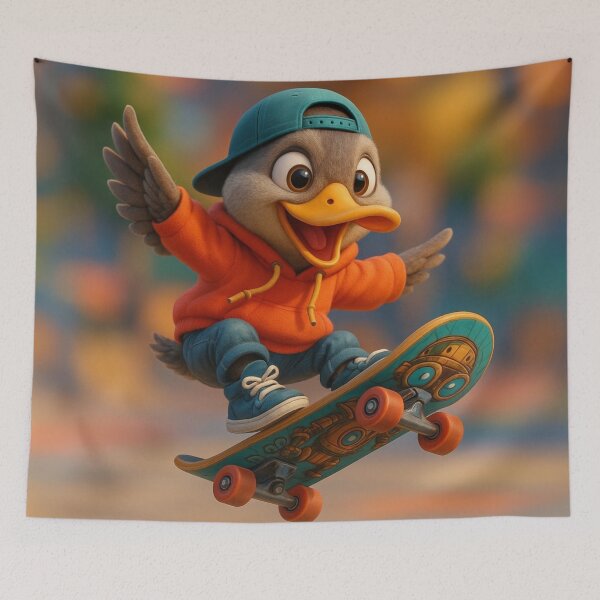 Item preview, Skater Gadwall Duck designed and sold by Sillytoe.