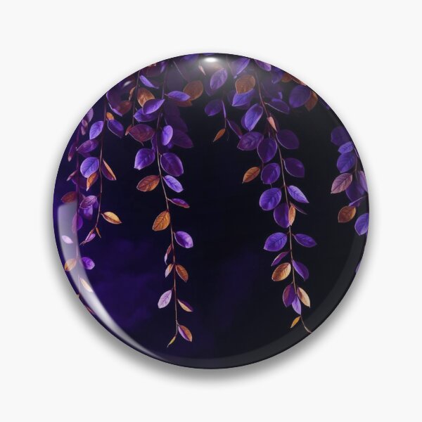 Item preview, Purple and Gold Hanging Leaves on Black designed and sold by SassyArtistry.