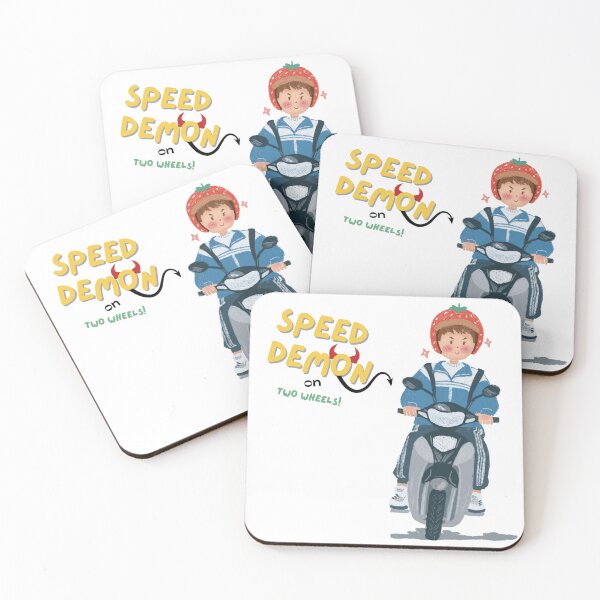 Item preview, Cute Schoolboy Speed Demon on Motorbike designed and sold by RosalinesEyes.
