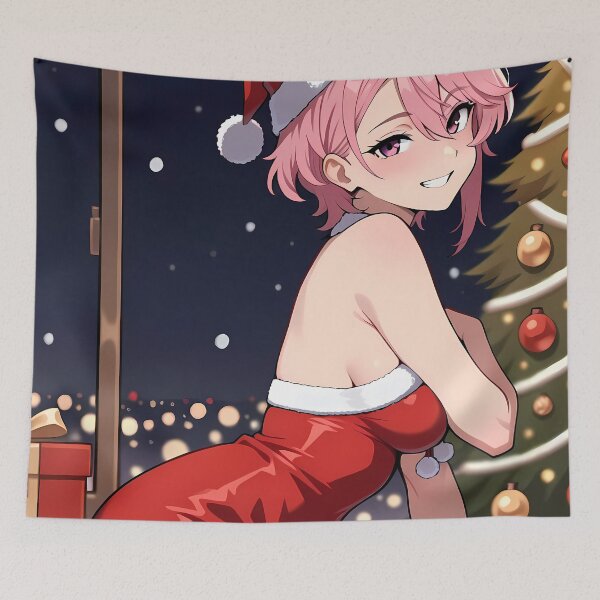Item preview, Aira Shiratori Dandadan Christmas Santa Kneeling Joy designed and sold by earlobejerk.