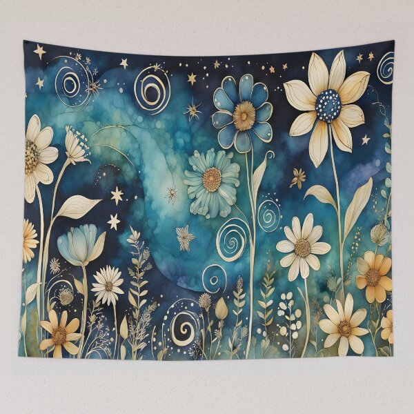 Item preview, Golden Blue Wildflowers designed and sold by artedamensagem.