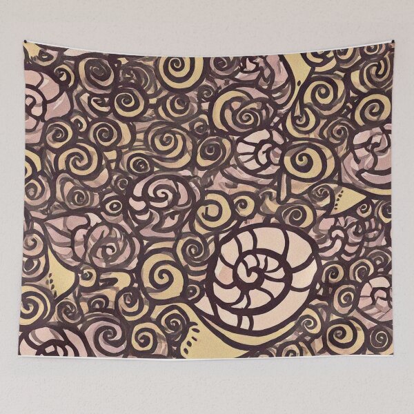 Item preview, Beige and Brown Spiral Snail Pattern designed and sold by SassyArtistry.