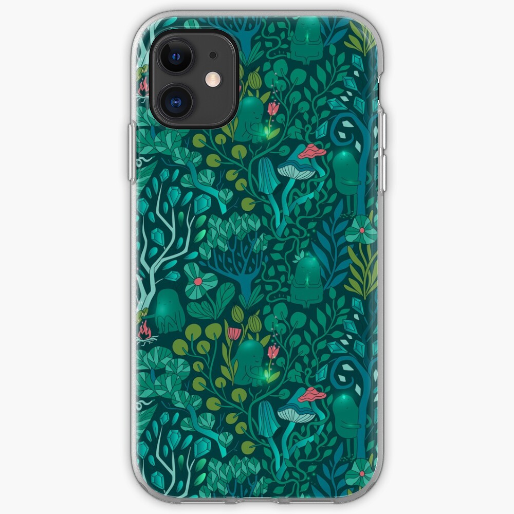 Emerald forest keepers. Fairy woodland creatures. Tree, plants and mushrooms iPhone Case & Cover