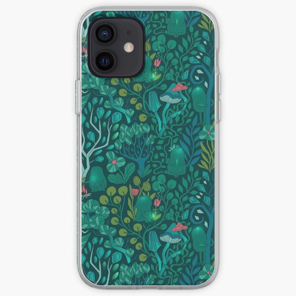Emerald forest keepers. Fairy woodland creatures. Tree, plants and mushrooms iPhone Soft Case