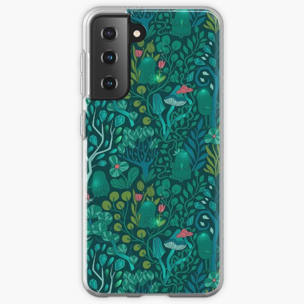 Emerald forest keepers. Fairy woodland creatures. Tree, plants and mushrooms Samsung Galaxy Soft Case