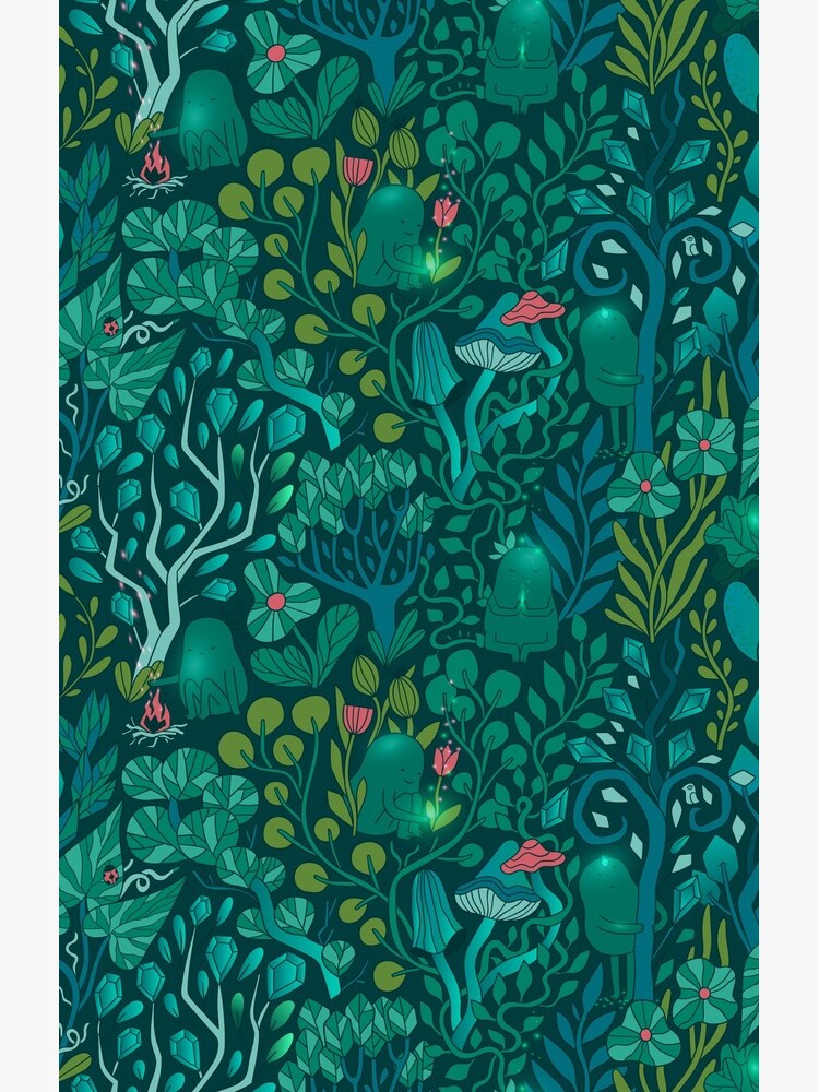 Emerald forest keepers. Fairy woodland creatures. Tree, plants and mushrooms by kostolom3000