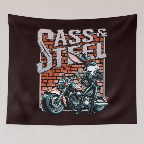 Item preview, Sass & Steel - Rebel Bunny Biker Style Poster designed and sold by CRHPOD20.