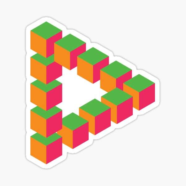 Rubiks Cube Penrose Triangle Optical Illusion - Inspired by Escher - Rubiks  Cube - Sticker