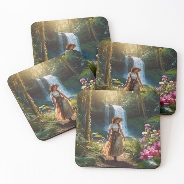 Item preview, Journey of a Victorian Woman by the Jungle Waterfall designed and sold by BlareBlare.