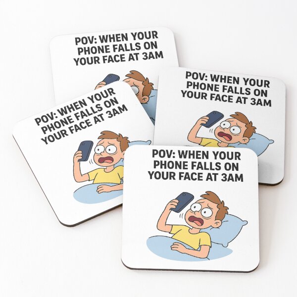 Item preview, Funny Meme Sticker – Phone Drops on Face at 3AM designed and sold by lolwears.