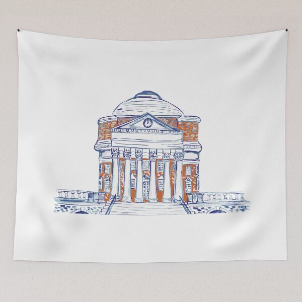 Item preview, Watercolor UVA Rotunda (Blue & Orange) designed and sold by Erica Morgan.
