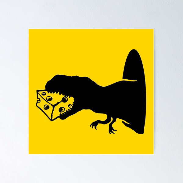Item preview, T-Rex Eating Cheese Mouse Hole Devour Tyrannosaurus Silhouette designed and sold by shirt-o-mat.