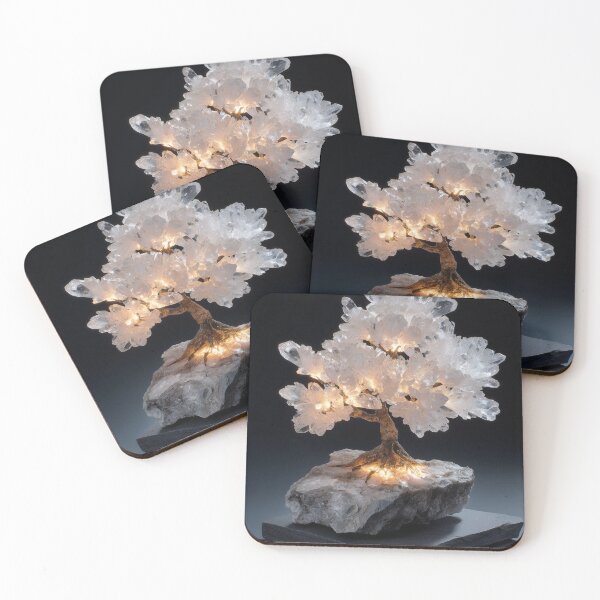 Item preview, Crystal Bonsai Quartz Tree with Warm Lights designed and sold by ArgentoArt.