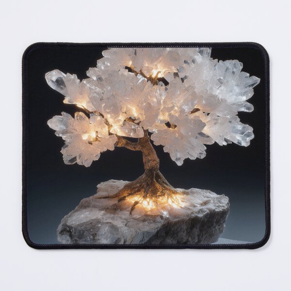 Item preview, Crystal Bonsai Quartz Tree with Warm Lights designed and sold by ArgentoArt.