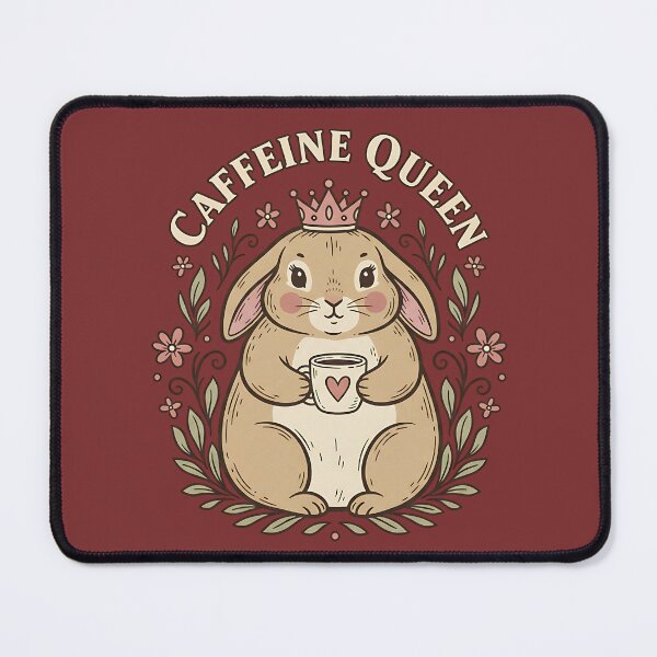 Item preview, Caffeine Queen Bunny Coffee Lover Art designed and sold by BirdsnStuff.