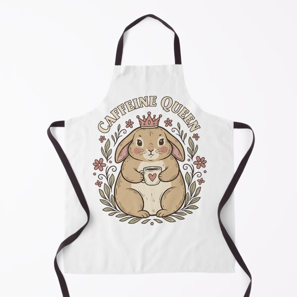 Item preview, Caffeine Queen Bunny Coffee Lover Art designed and sold by BirdsnStuff.