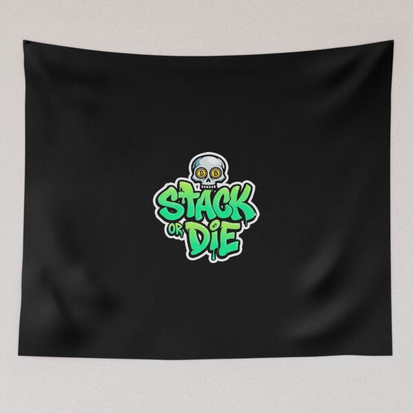 Item preview, Bitcoin Stack or Die Graffiti Artwork designed and sold by RadDeck.