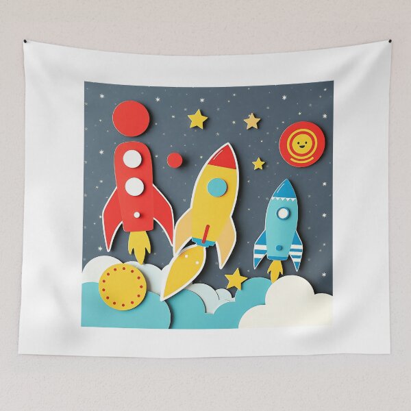 Item preview, Retro 60s Style Colorful Rocket Design designed and sold by sharon1210.