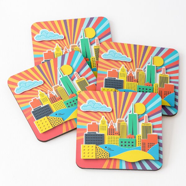 Item preview, Bright 1960s Style Cityscape Collage designed and sold by sharon1210.