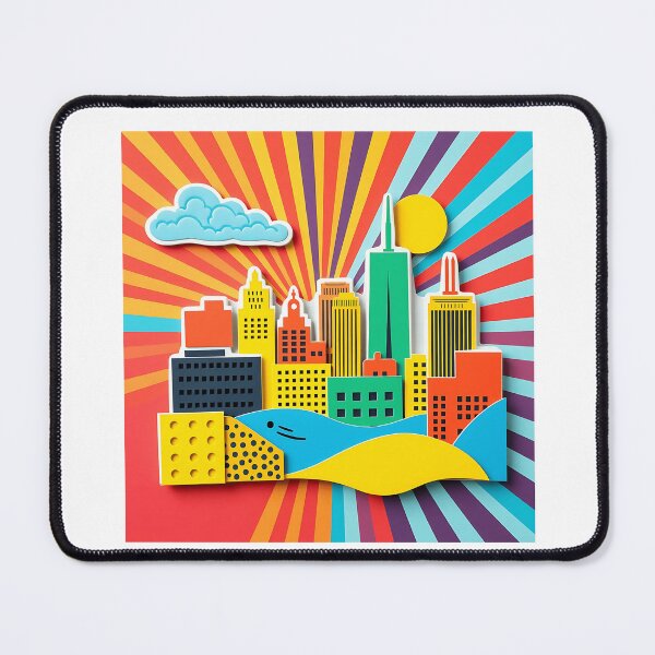 Item preview, Bright 1960s Style Cityscape Collage designed and sold by sharon1210.