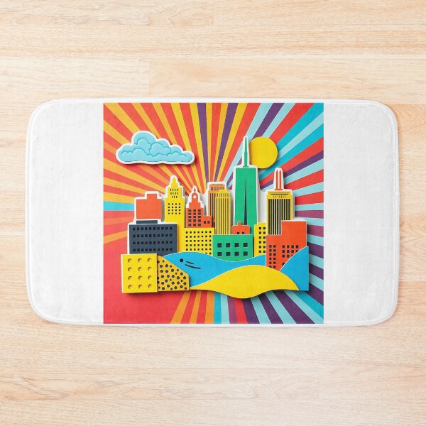 Item preview, Bright 1960s Style Cityscape Collage designed and sold by sharon1210.