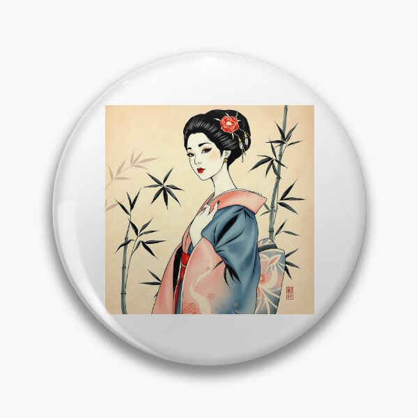 Item preview, Elegant Geisha with Bamboo and Ink Patterns designed and sold by sharon1210.