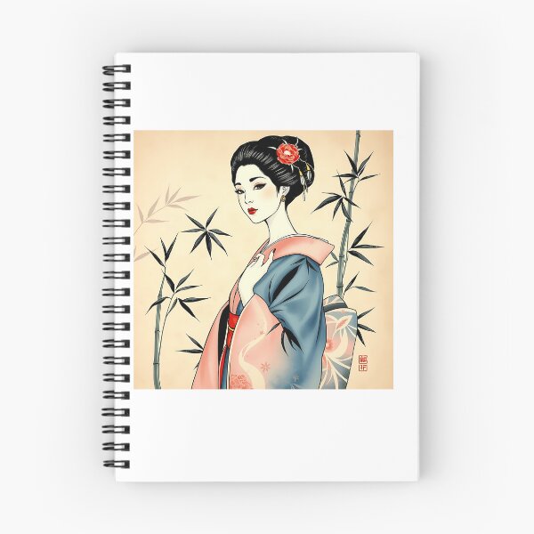 Item preview, Elegant Geisha with Bamboo and Ink Patterns designed and sold by sharon1210.