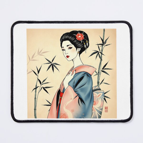 Item preview, Elegant Geisha with Bamboo and Ink Patterns designed and sold by sharon1210.