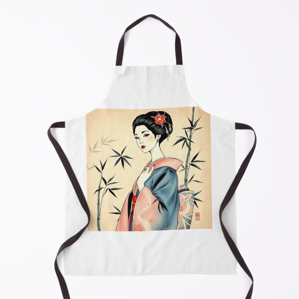 Item preview, Elegant Geisha with Bamboo and Ink Patterns designed and sold by sharon1210.