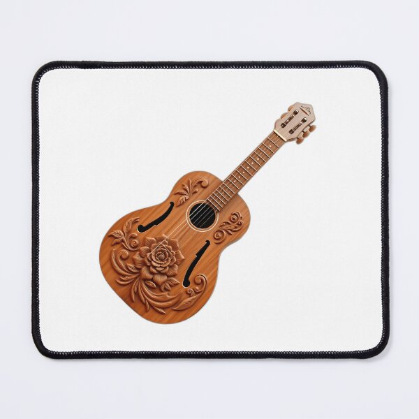 Item preview, Mahogany Guitar with Floral Carvings designed and sold by sharon1210.