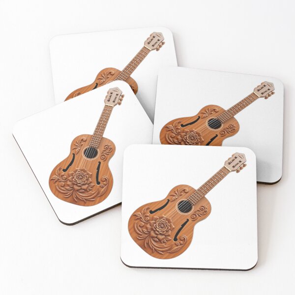 Item preview, Mahogany Guitar with Floral Carvings designed and sold by sharon1210.