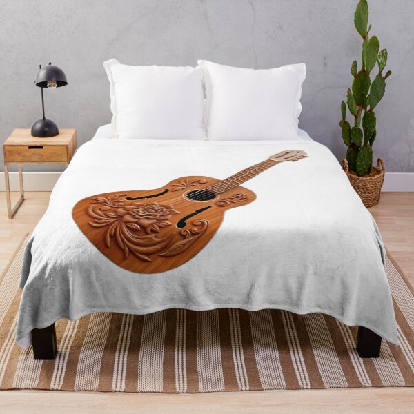 Item preview, Mahogany Guitar with Floral Carvings designed and sold by sharon1210.