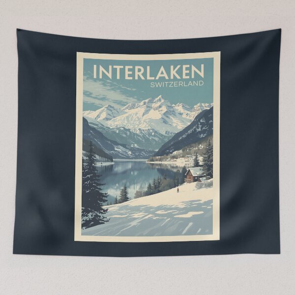 Item preview, A Vintage Illustration of Interlaken - Switzerland  designed and sold by GoodOldVintage.
