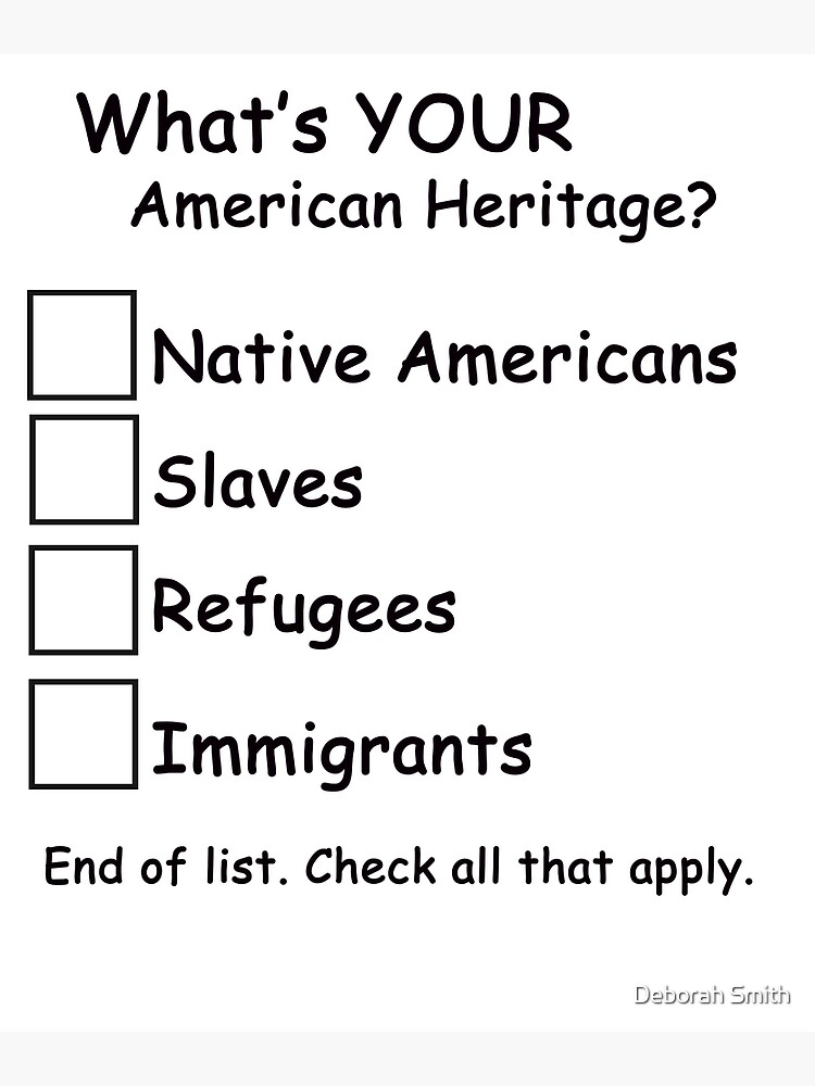 "ChecklistYour American Heritage" Poster for Sale by deborahsmith