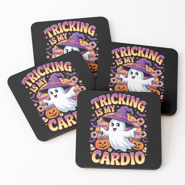 Item preview, Tricking Is My Cardio Ghost Halloween Design designed and sold by Taans-Creation.