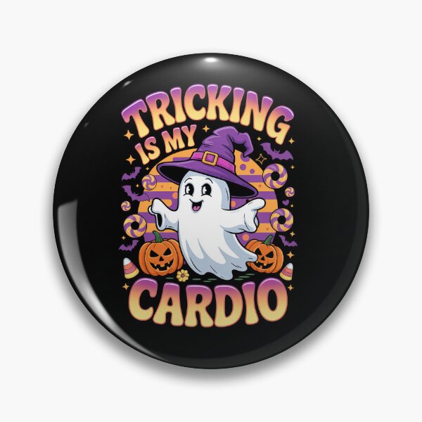 Item preview, Tricking Is My Cardio Ghost Halloween Design designed and sold by Taans-Creation.