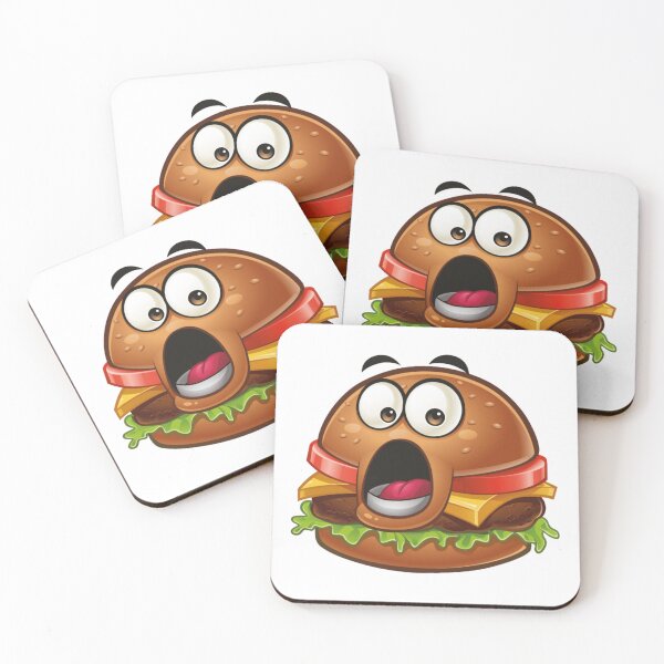 Item preview, Surprised Cartoon Burger Face – Funny Food Emoji designed and sold by CELESTIAL©️.
