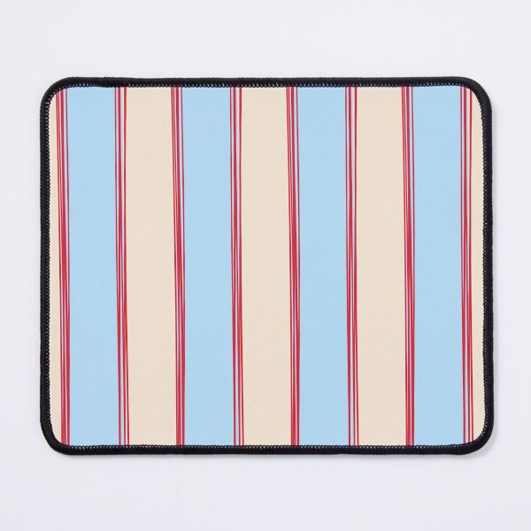 Item preview, Lined Stripes Vertical Pattern in Cottage Light Blue, Red, and Cream Beige designed and sold by kierkegaard.