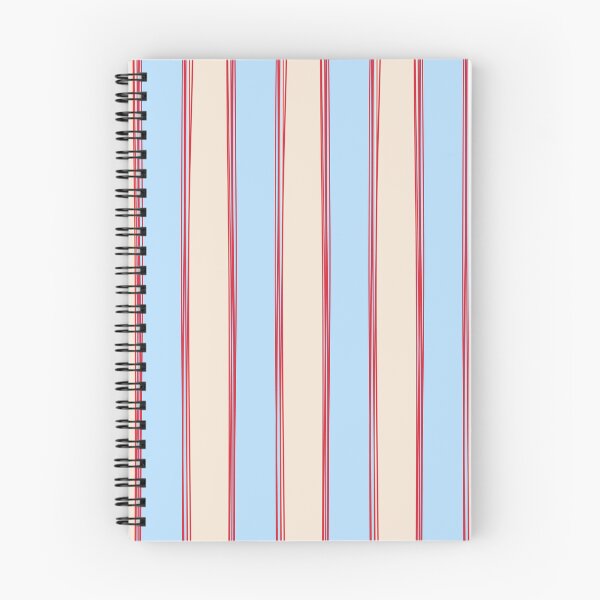 Item preview, Lined Stripes Vertical Pattern in Cottage Light Blue, Red, and Cream Beige designed and sold by kierkegaard.