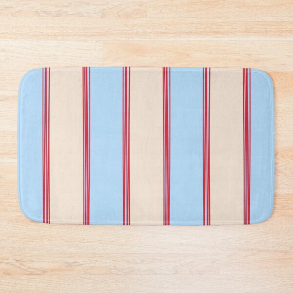 Item preview, Lined Stripes Vertical Pattern in Cottage Light Blue, Red, and Cream Beige designed and sold by kierkegaard.