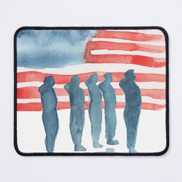 Item preview, American Flag and Soldiers saluting  designed and sold by Sailing Llamas.