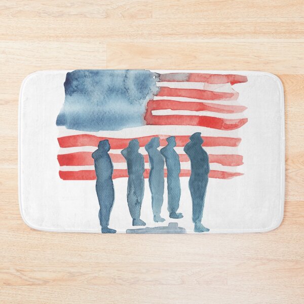 Item preview, American Flag and Soldiers saluting  designed and sold by Sailing Llamas.