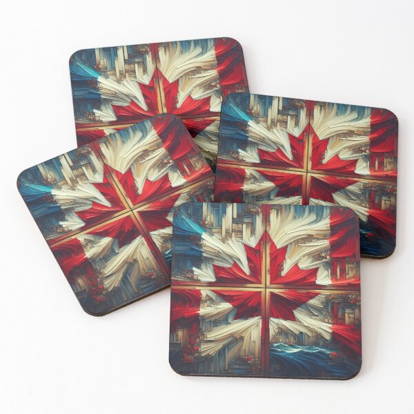 Item preview, Abstract Representation of Canadian Flag with Bold Brush Strokes and Colors designed and sold by KanDa-Shop.