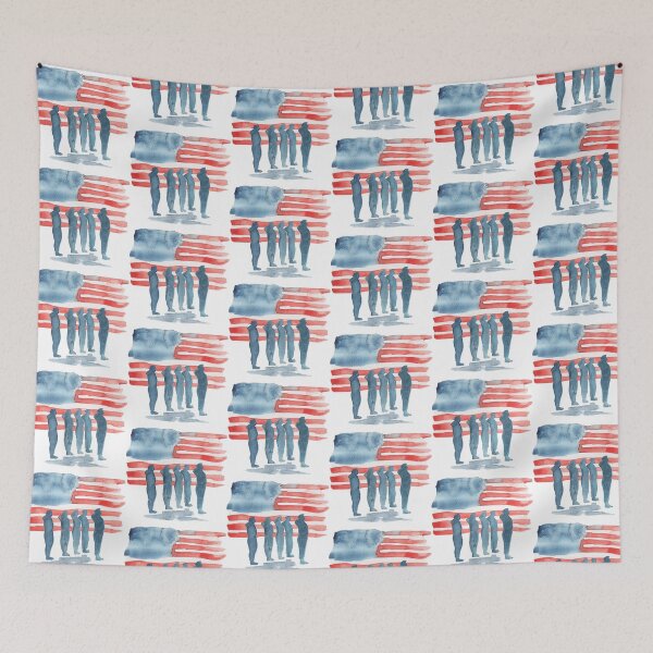 Item preview, American Flag and Soldiers saluting  designed and sold by Sailing Llamas.