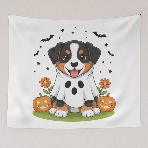 Artikelvorschau, Appenzeller Welpengeist – Süßes Halloween Hundekostüm entworfen und verkauft von The Real Life Symphony.