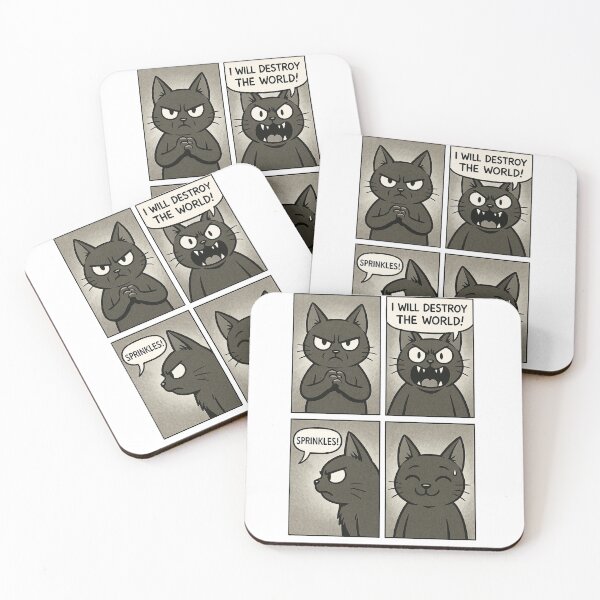 Item preview, I Will Destroy the World Funny Evil Cat designed and sold by Nebulorum.