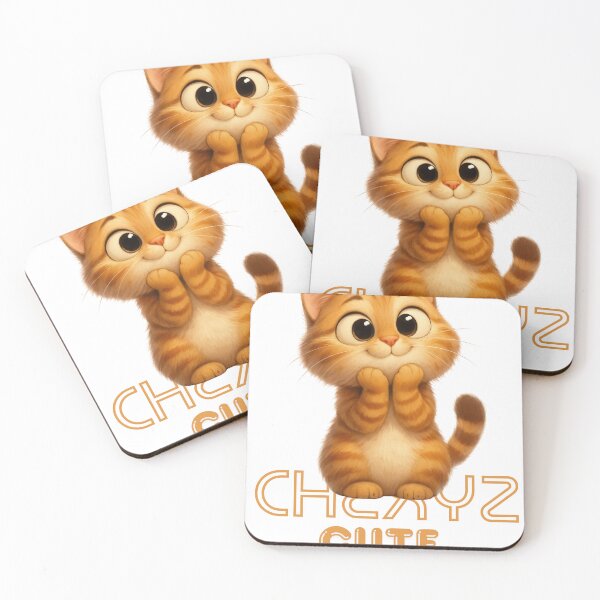 Item preview, CheXYZ Cute Cartoon Cat Logo Design designed and sold by Chexyz.